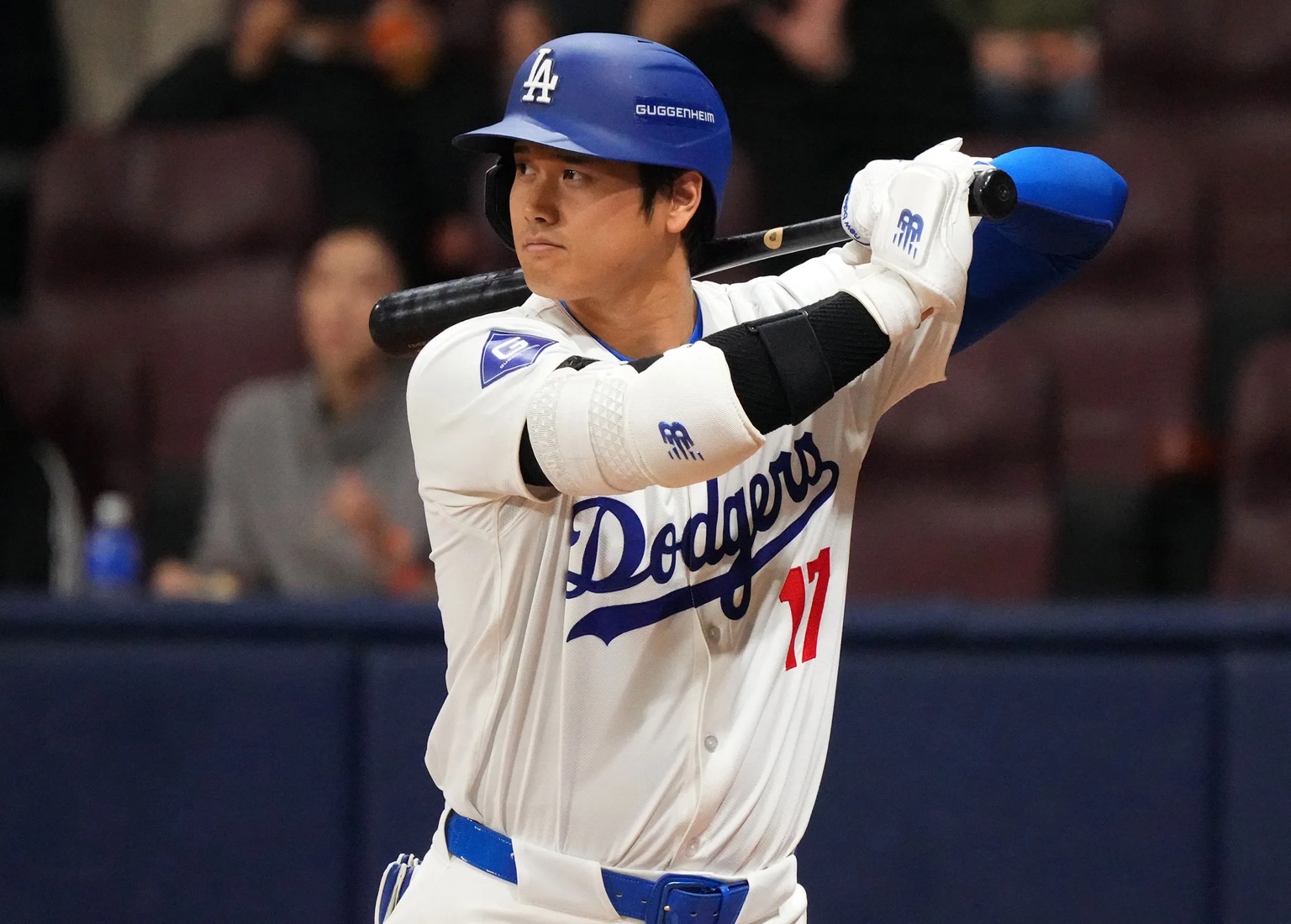 Baseball athlete preparing to bat