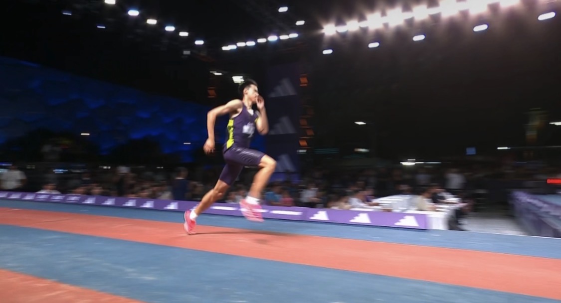 Wang competing in high jump